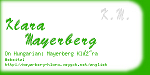 klara mayerberg business card